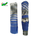 3 Pliant Promotional Wind Proof Mesdames Striped Blue Hand Open Open Umbrella